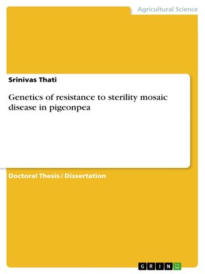 cover image of Genetics of resistance to sterility mosaic disease in pigeonpea